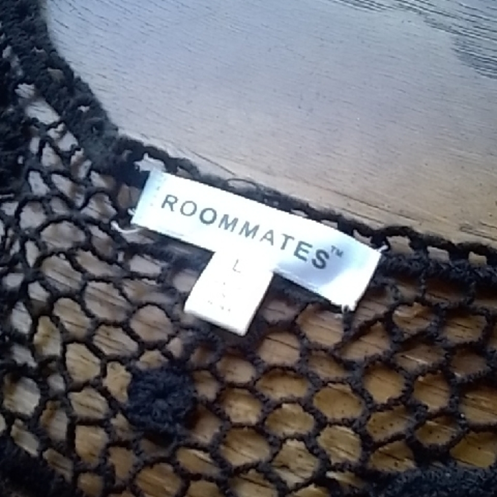 Roommates Black Lace Chemise with Scalloped Hem - Picture 2 of 11